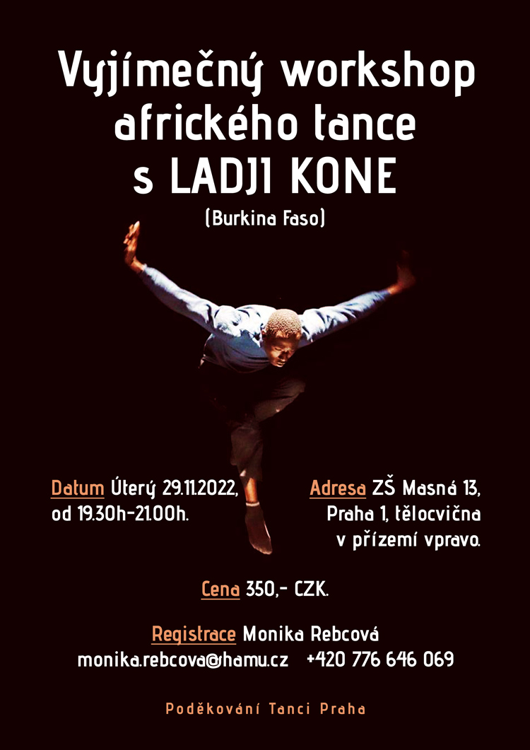 Vyjímečný workshop afrického tance s Ladji Kone, 29.11.2022